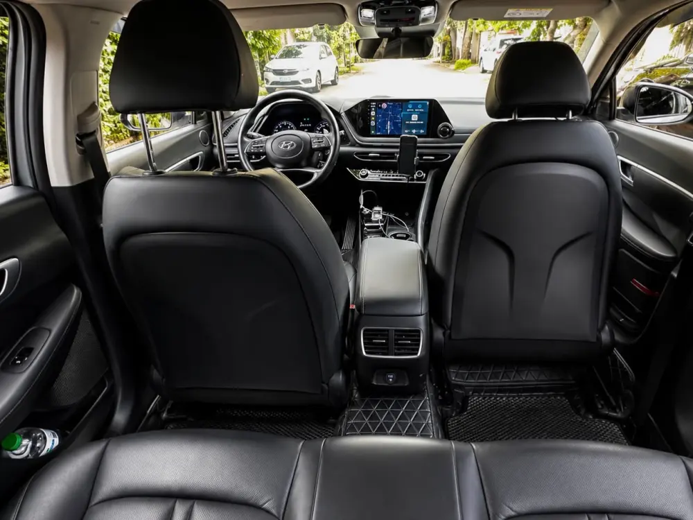 Leather interior of the car